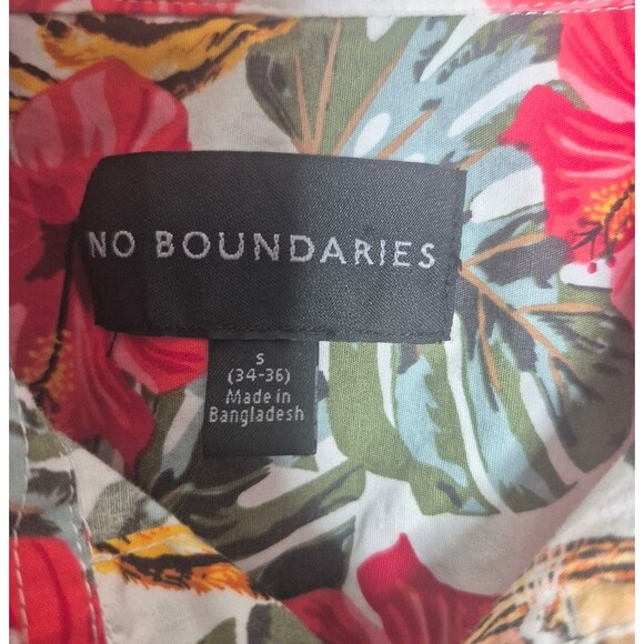 No Boundaries Men's Tiger Print Hawaiian Button Down Shirt Size Small (34-38) - Picture 4 of 5